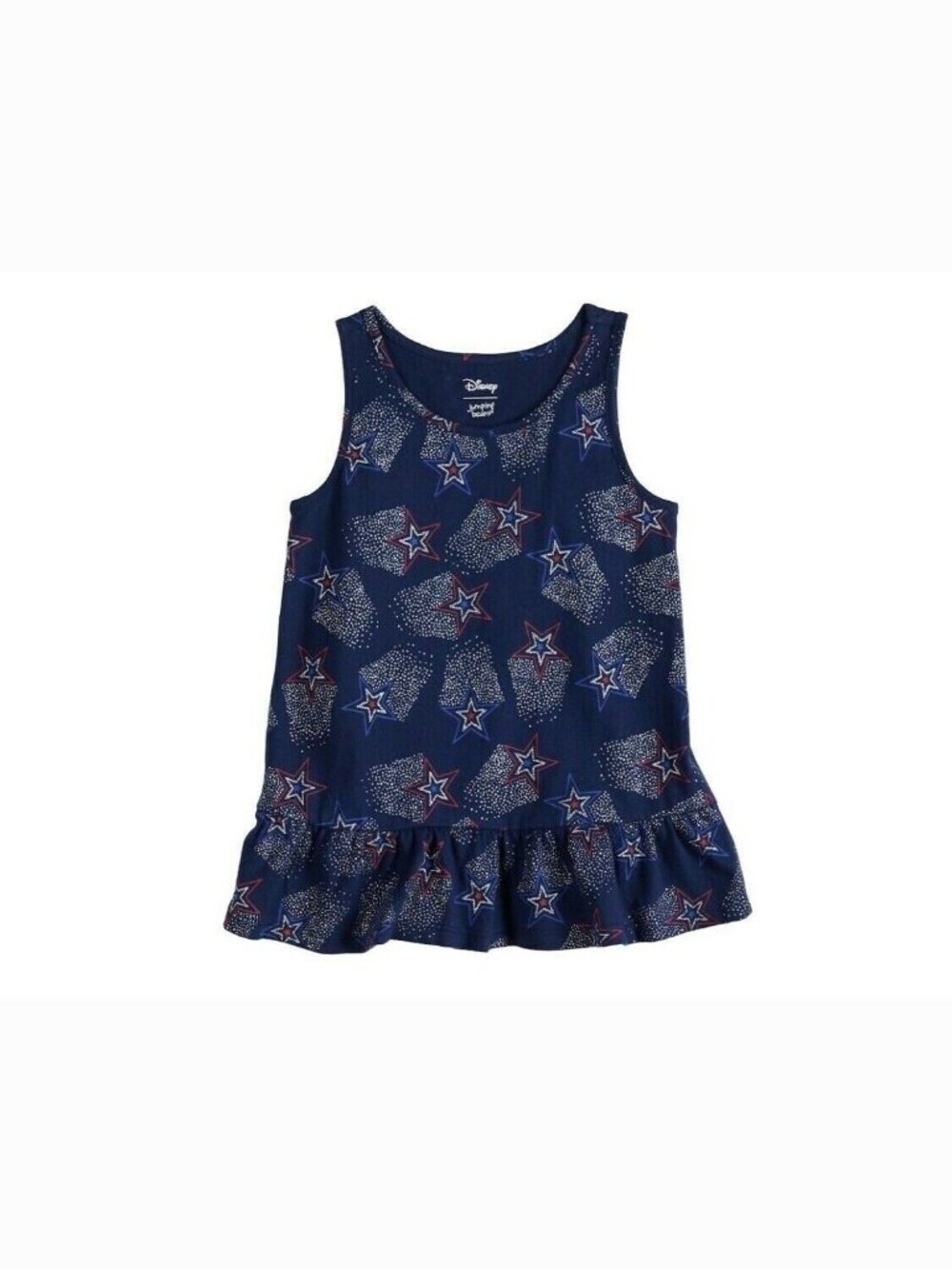 Toddler Girl Jumping Beans Peplum Tank Top NEW Sleeveless Summer Glitter Star 4T